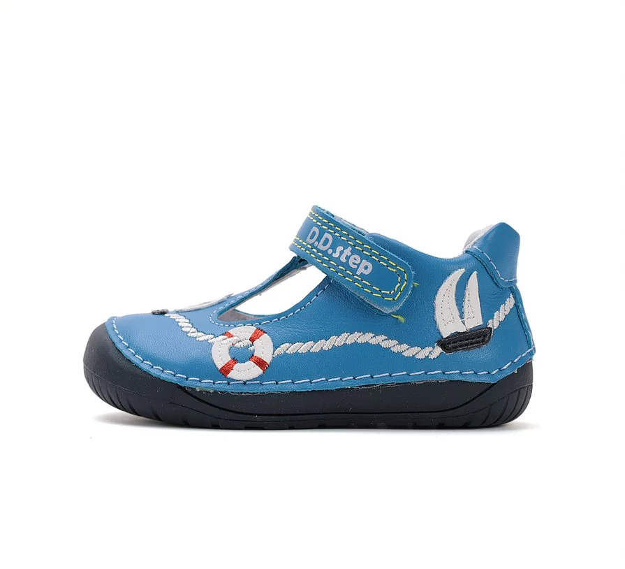 D.D.Step nyitott barefoot cipő, kék, hajós, 20-25.