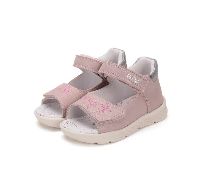 Ponte20 gyerekszandál, rose-gold, virágos, 28-33.
