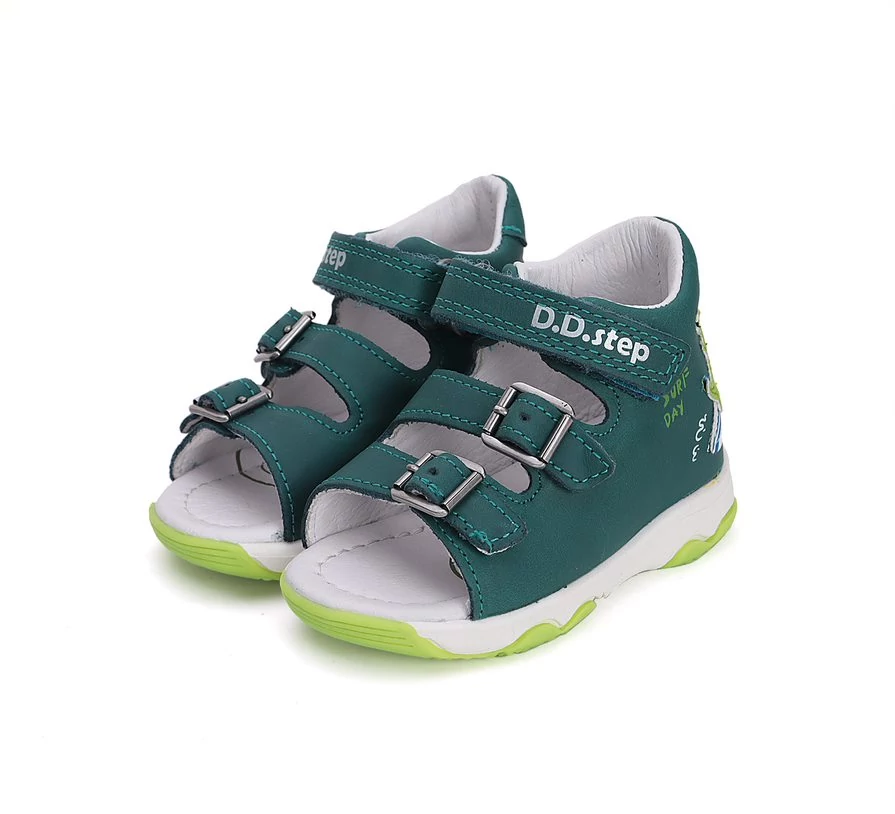 D.D.Step gyerekszandál, sötétzöld, krokodilos, 21-25.