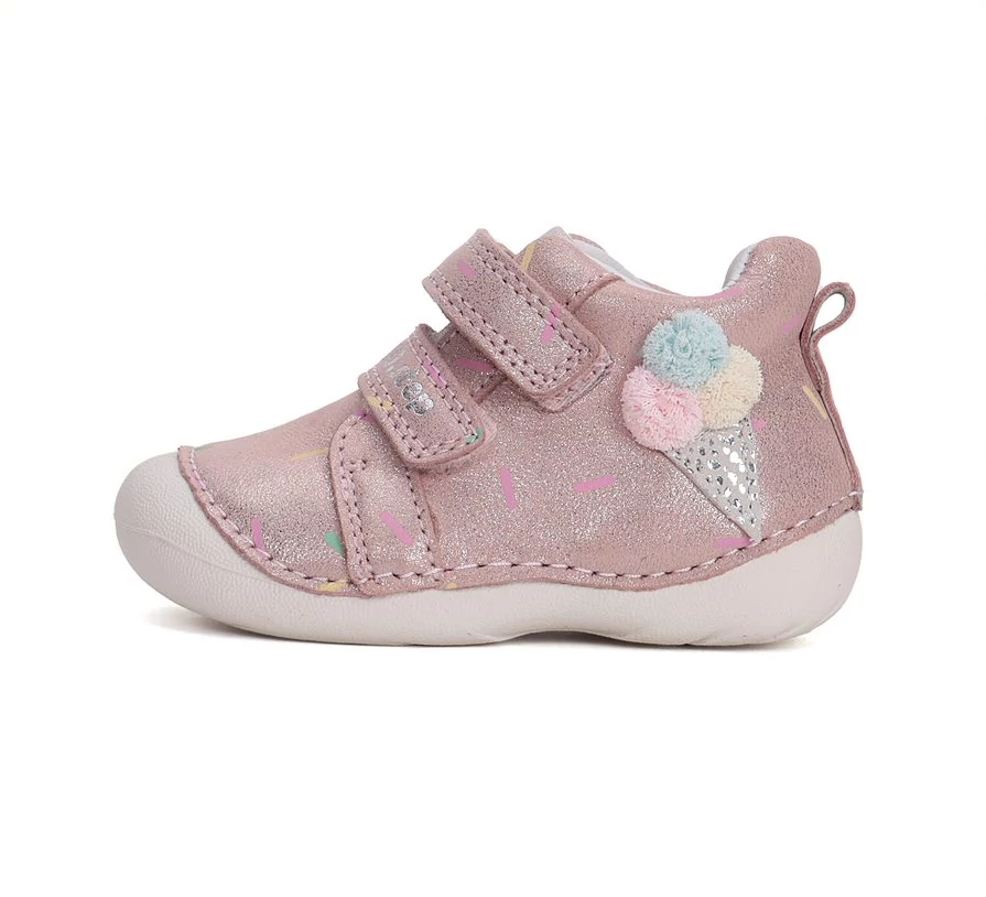 D.D.Step első lépés bőrcipő, rose-gold, fagyis, 18-23.