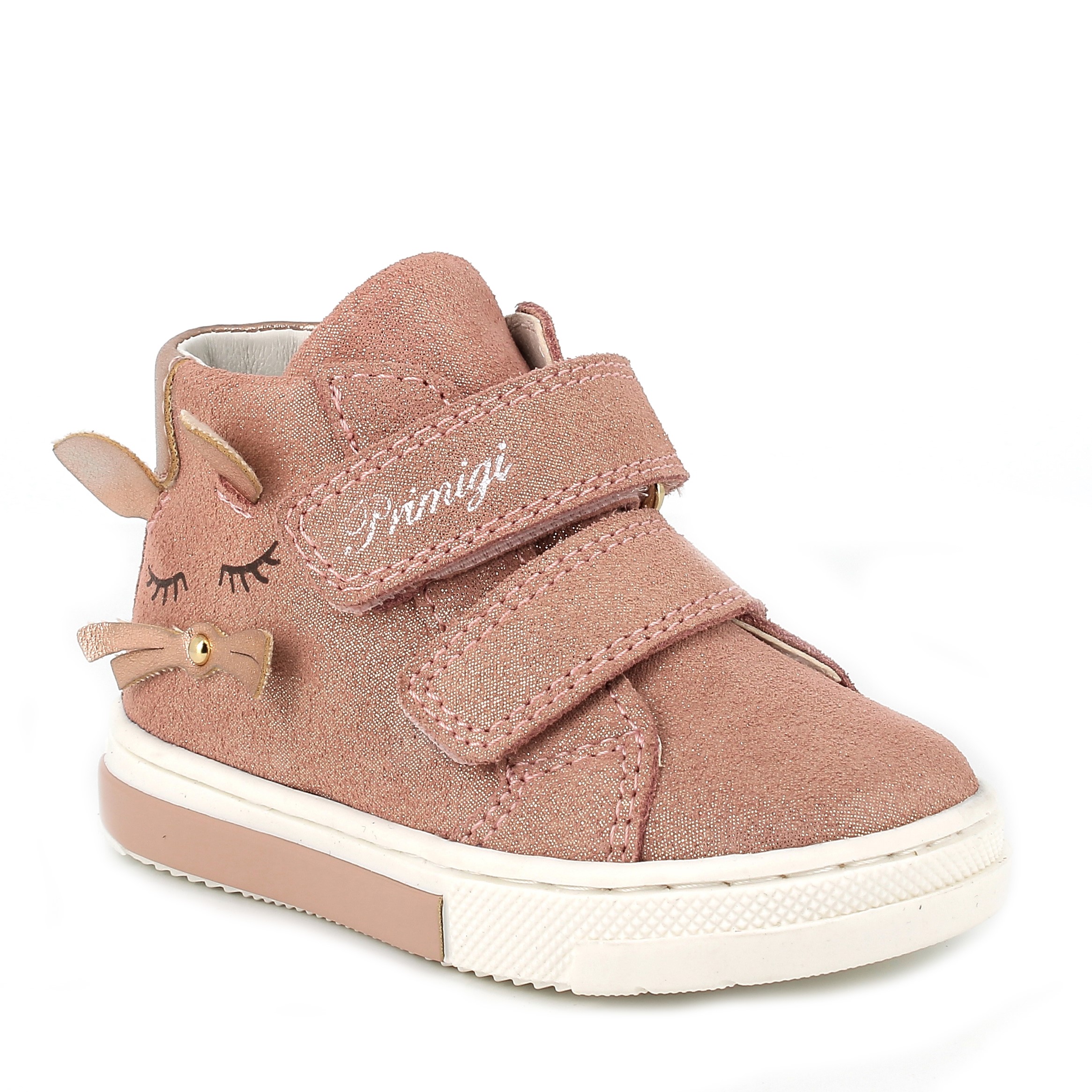 Primigi átmeneti bőrcipő, rose-gold, cicás, 24.