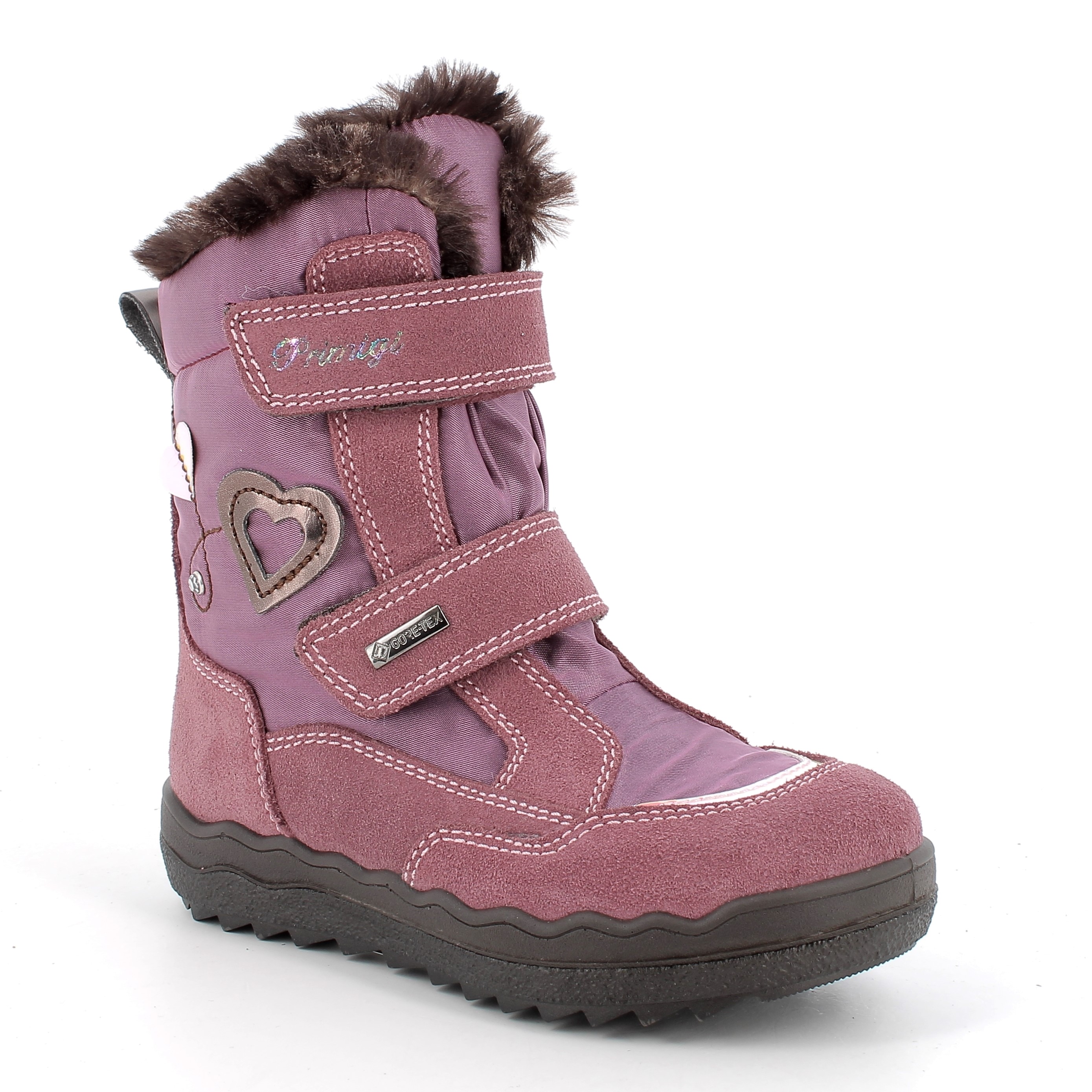 Primigi Gore-tex vízálló bundás csizma, mályva-lila, szívecskés, 27-33.