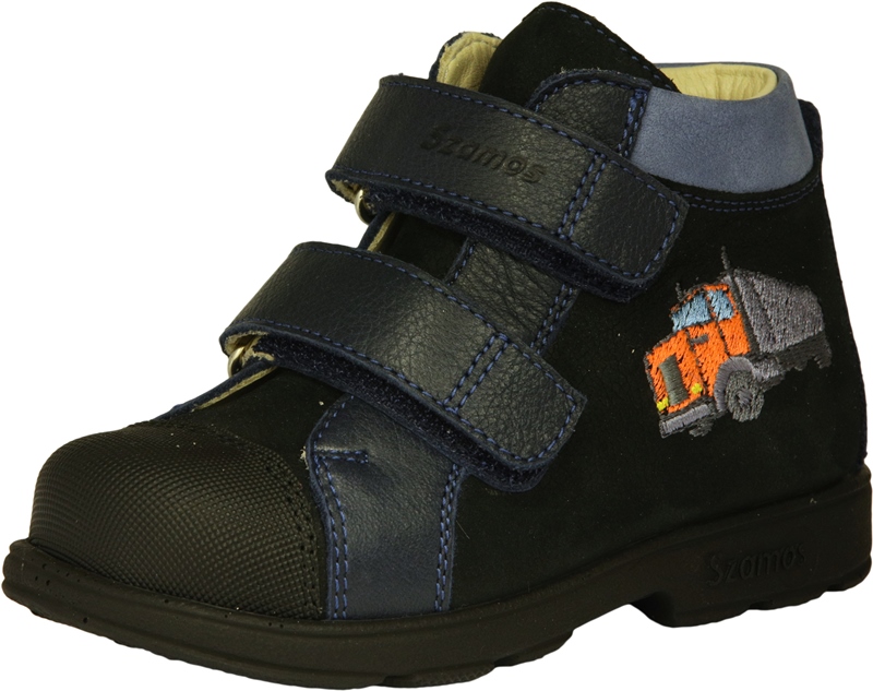 Szamos supinált átmeneti bőrcipő, navy, kamionos, 25-30.